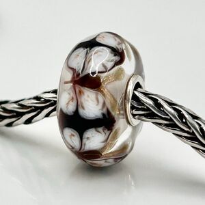 TROLLBEADS Butterfly Unique LAA 925S NEW! Dark Purple White Gold Shimmer